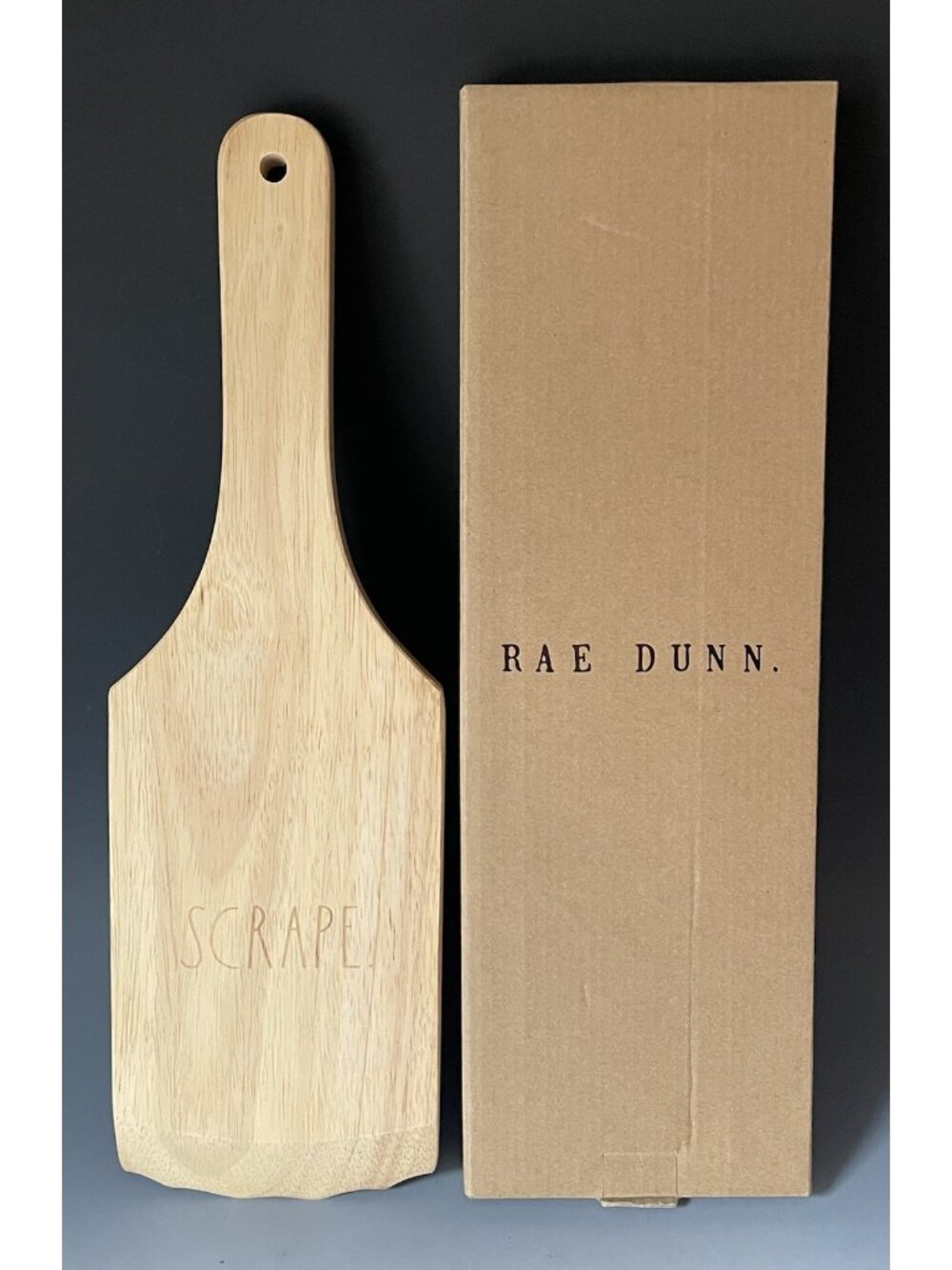 LARGE 16" Wooden Rae Dunn Scraper w/ Original Box Kitchen Tool Utensil